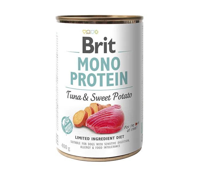 Brit Care Mono Protein, Köpekler için Ton Balığı ve Tatlı Patetesli Yaş Mama 400 gr 1